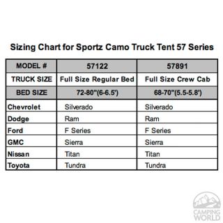 Sportz Camo Truck Tent   Full Size Crew Cab Bed 5.5   Napier Enterprises 57891   Family Tents