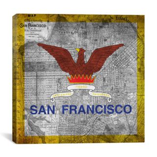 Flags San Francisco Map Graphic Art on Canvas
