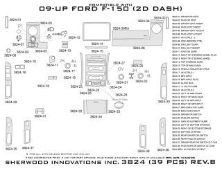 2009 2012 Ford F 150 Wood Dash Kits   Sherwood Innovations 3824 N50   Sherwood Innovations Dash Kits