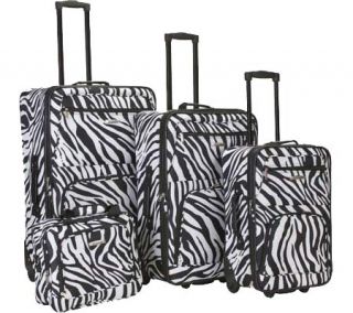 Rockland 4 Piece Luggage Set F105   Zebra