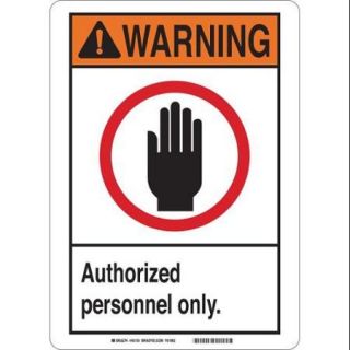 BRADY 45085 Warning Sign, 10 x 7In, ORN, BK and R/WHT