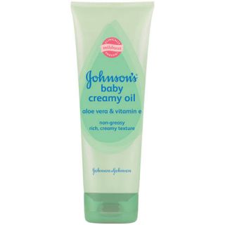 Johnson's Baby Creamy Oil with Aloe Vera & Vitamin E, 8 Oz