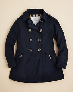 Burberry Girls' Mini Mantlebury Skirted Trench Coat   Sizes 4 14