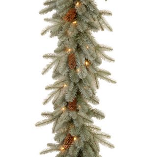 Feel Real Frosted Arctic Spruce Pre Lit Garland