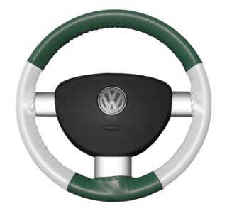2010 2014 Honda Accord Leather Steering Wheel Covers   Wheelskins Green/White 14 1/2 X 4 1/4   Wheelskins EuroTone Leather Steering Wheel Covers