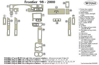1998, 1999 Nissan Frontier Wood Dash Kits   B&I WD260A DCF   B&I Dash Kits