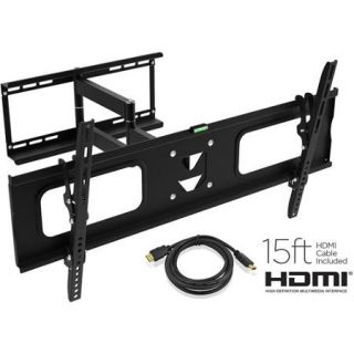Ematic Full Motion Articulating Tilt/Swivel Universal Wall Mount for 19" 80" TVs with 15' HDMI Cable
