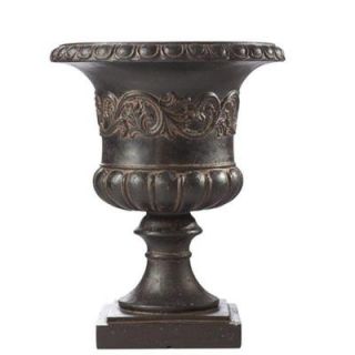 Home Decorators Collection 20 in. H x 16 in. Dia Aged Charcoal Grecian Fiberglass Urn Planter 1511610270
