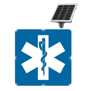 TAPCO Hospital (w/Picto) LED Notice Sign, White LED Color, Power Requirements: Solar   LED Traffic Signs and Signals   23L596|2180 C00071