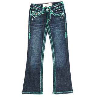 Laguna Beach Jean Co. Girls Color stitched Indigo Denim Jeans