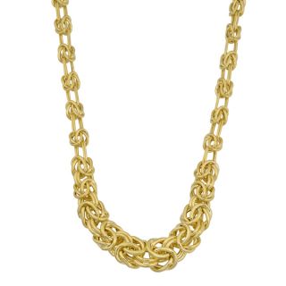 Fremada 14k Yellow Gold High Polish Graduated Byzantine Necklace (18