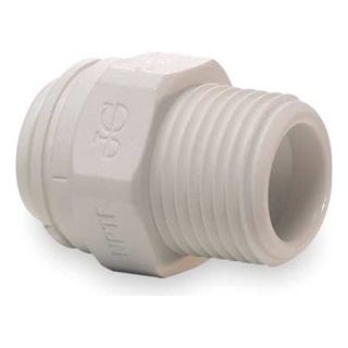 John Guest PP010821W PK10 Male Connector, Tube OD 1/4 In, Poly, PK 10
