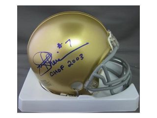 Joe Theismann Notre Dame Fighting Irish NCAA Hand Signed Mini Football Helmet with 2003 CHOF Inscription