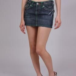 Laguna Beach Womens Manhattan Beach Indigo Denim Mini Skirt