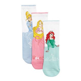 Disney Princess Pack of three girls white Disney Princess socks