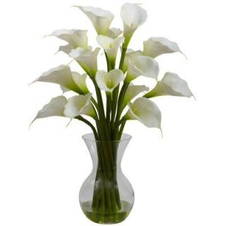 Nearly Natural Galla Calla Lily with Vase Arrangement in Cream 1299 CR
