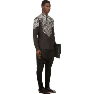 Alexander McQueen Black & Ivory Lace Print Shirt