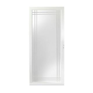 Andersen 36 in. x 80 in. 3000 Series White Fullview Etched Glass Easy Install Storm Door H3VER36WH