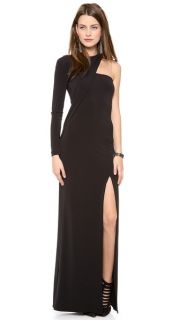 Cut25 by Yigal Azrouel One Shoulder Long Sleeve Gown