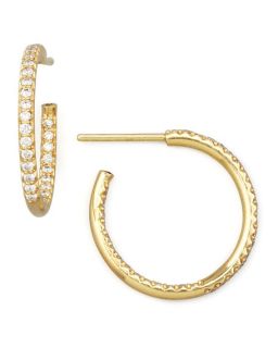 Roberto Coin 21mm Yellow Gold Diamond Hoop Earrings, 0.66ct
