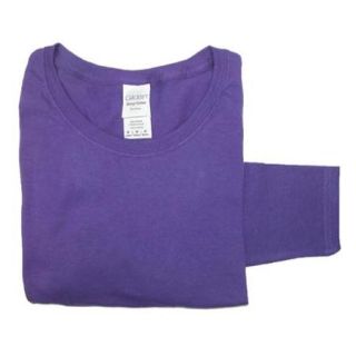 Gildan Size Medium Womens Long Sleeve Basic Cotton Tee, Purple