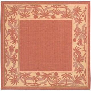 Recife Island Retreat Terracotta Natural 8 ft. 6 in. x 8 ft. 6 in. Square Area Rug 12221122086086Q