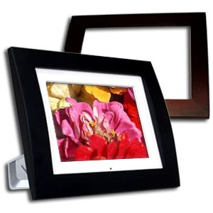 Pandigital PAN803 BC 8 Inch Digital Photo Frame   43, Memory Card Reader, USB 2.0,  Player, Remote, Black & Cherry Wood Frames