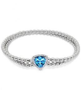Blue Topaz (2 1/3 ct. t.w.) and Diamond Accent Double Row Bracelet in