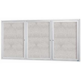 Aarco Products ODCC4896 3RI 3 Door Illuminated Outdoor Enclosed Bulletin Board Aluminum Frame   Clear Satin Anodized