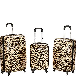 Rockland Luggage Leopard 3 Piece Hardside Spinner Set