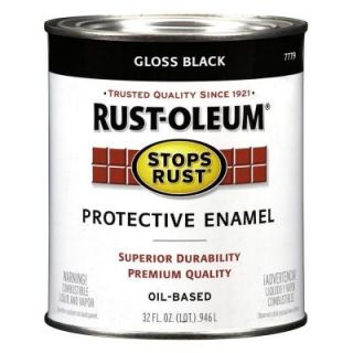 Rust Oleum Stops Rust 32 oz. Black Gloss Protective Enamel Paint 7779504