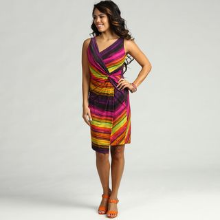 London Times Womens Matte Jersey Abstract Print Dress