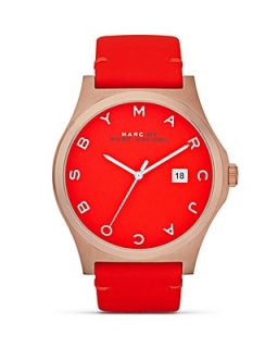 MARC BY MARC JACOBS Leather Strap Pop Color Watch, 43mm