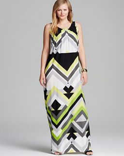 Melissa Masse Plus Luxe Print Jersey Maxi Dress
