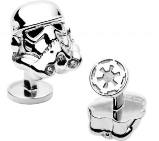 Mens Cufflinks Inc Star Wars 3 D Storm Trooper Head Cufflinks   Silver