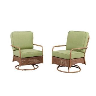 Hampton Bay Clairborne Motion Patio Lounge Chair with Moss Cushion (2 Pack) DY11079 LA 2