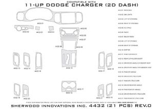 2011, 2012, 2013 Dodge Charger Wood Dash Kits   Sherwood Innovations 4432 EN   Sherwood Innovations Dash Kits