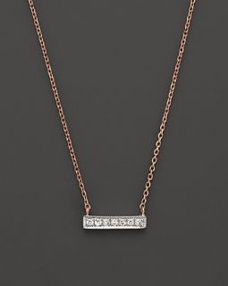 Dana Rebecca Designs 14K White & Rose Gold Sylvie Rose Mini Bar Necklace with Diamonds