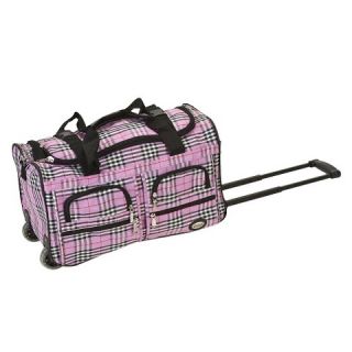 Rockland 22 Rolling Duffle Bag   Pink Cross