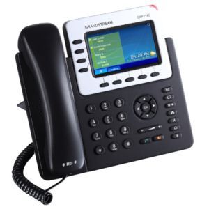 Grandstream IP Telephone   4.3 TFT Color LCD, 480x272, 5 Programmable Soft Keys, 5 Way Conference, 4 Lines, Expansion Board, RJ9 Headset Jack, USB, Wall Mountable   GS GXP2140