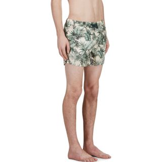Moncler Green Botanical Print Swim Shorts