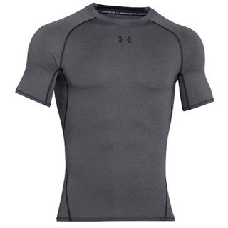 Under Armour HeatGear Armour Compression S/S Shirt   Mens   Training   Clothing   Carbon Heather/Black