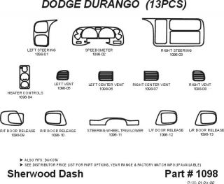 1999, 2000 Dodge Durango Wood Dash Kits   Sherwood Innovations 1098 N50   Sherwood Innovations Dash Kits