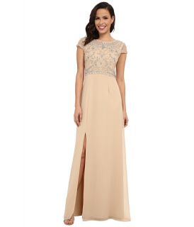 Adrianna Papell Sleeveless Beaded Bodice Gown