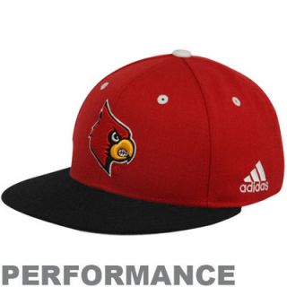 adidas Louisville Cardinals Cardinal Black On Field Performance Fitted Hat