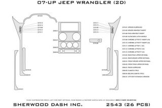 2010 Jeep Wrangler Wood Dash Kits   Sherwood Innovations 2543 R   Sherwood Innovations Dash Kits