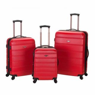 Rockland Luggage Melbourne 3 Piece ABS Spinner Luggage Set