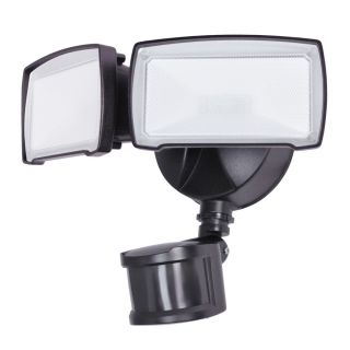 Utilitech Pro 180 Degree 2 Head Bronze LED Motion Activated Flood Light with Timer