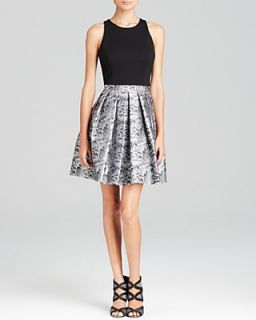 AQUA Dress   Sleeveless Print Skirt Fit and Flare