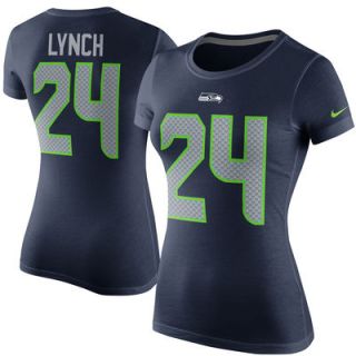 Marshawn Lynch Seattle Seahawks Nike Womens Player Name & Number T Shirt   College Navy